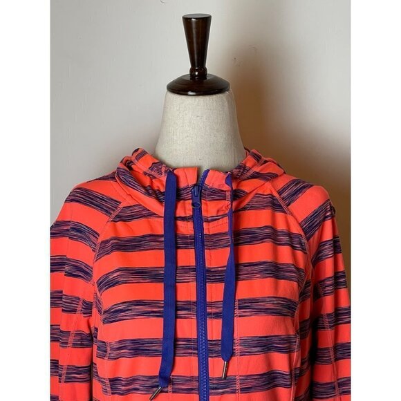 Lukka Pink And Purple Striped Hooded Full Zip‎ Athletic Active Jacket Size M - Picture 5 of 10